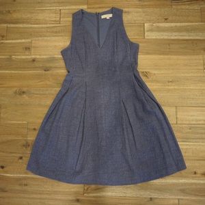 LOFT Periwinkle Purple Lavender A-Line Fit & Flair Dress Cottagecore Size 4 GUC